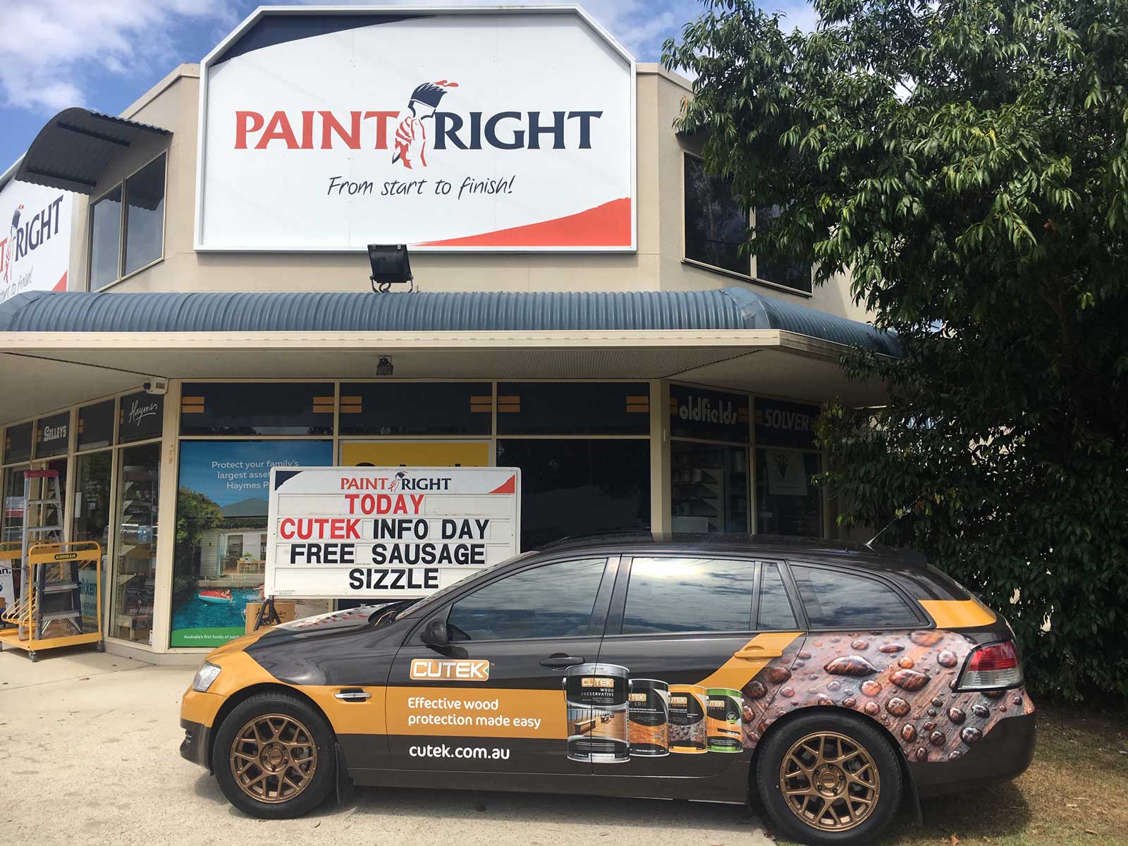 CUTEK company car outside PaintRight Coolum store