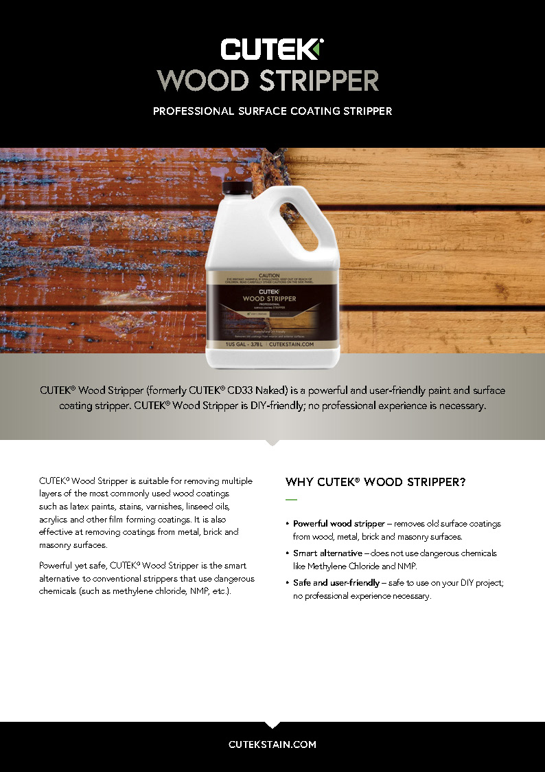CUTEK® Wood Stripper Fact Sheet