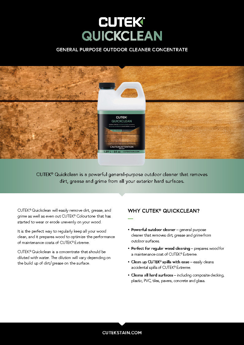 CUTEK® Quickclean Fact Sheet