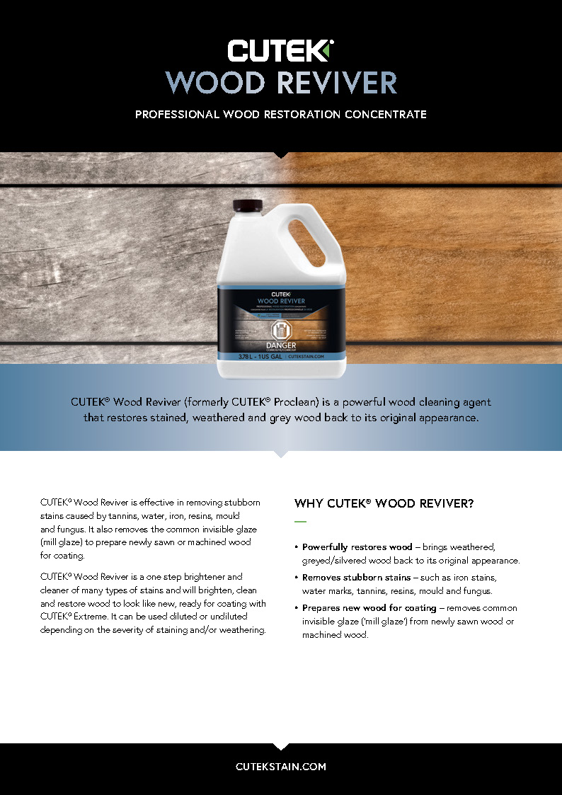 CUTEK® Wood Reviver Fact Sheet