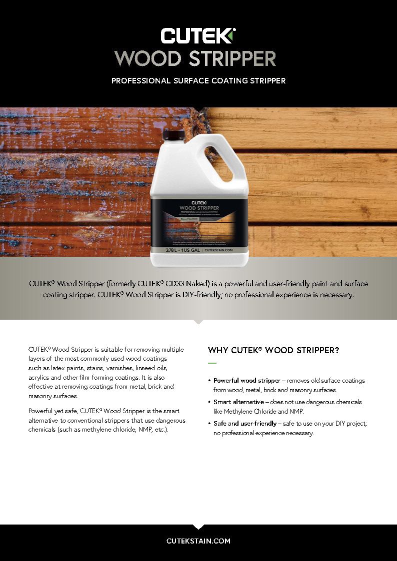 CUTEK® Wood Stripper Fact Sheet