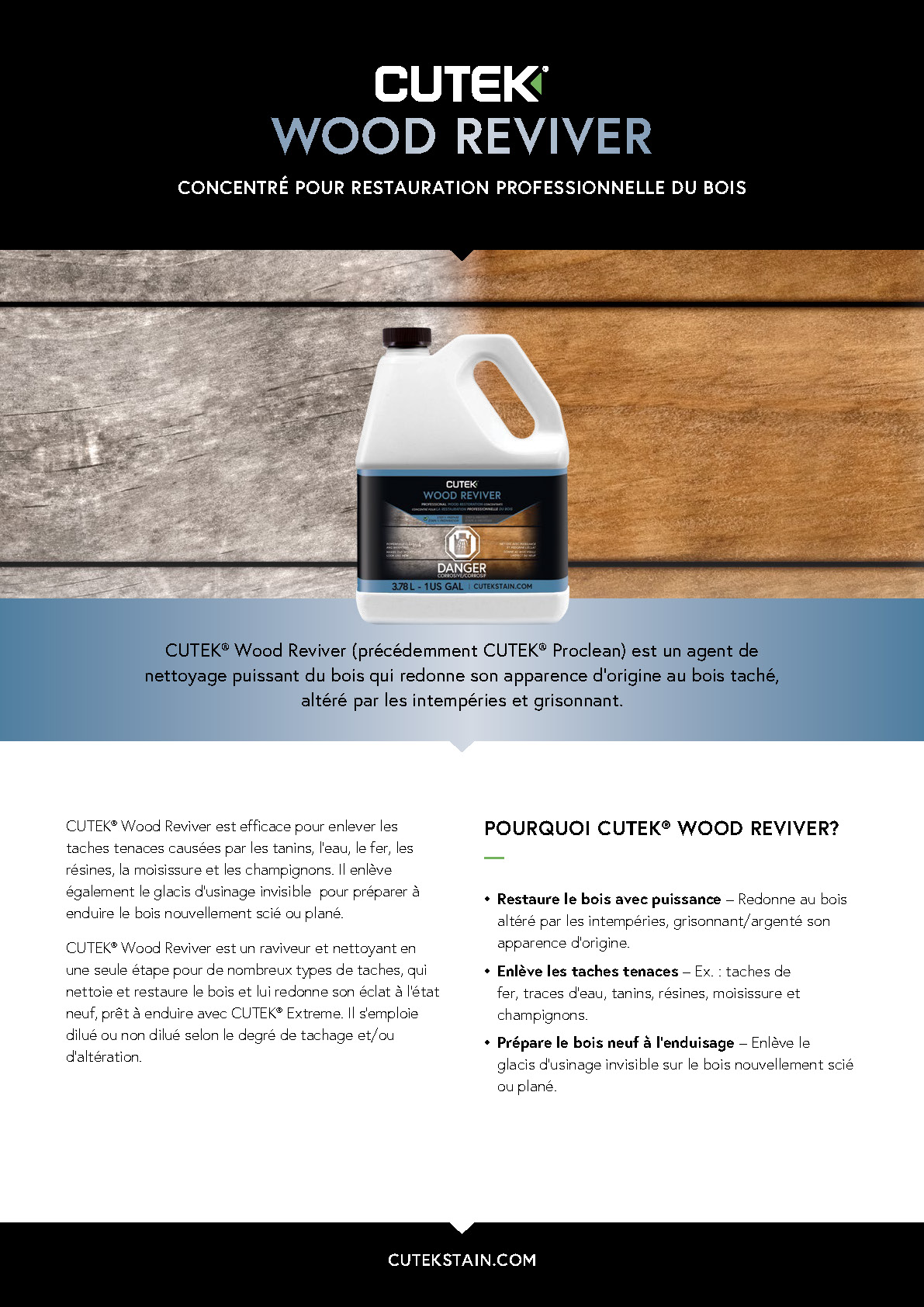 CUTEK® Wood Reviver Fact Sheet