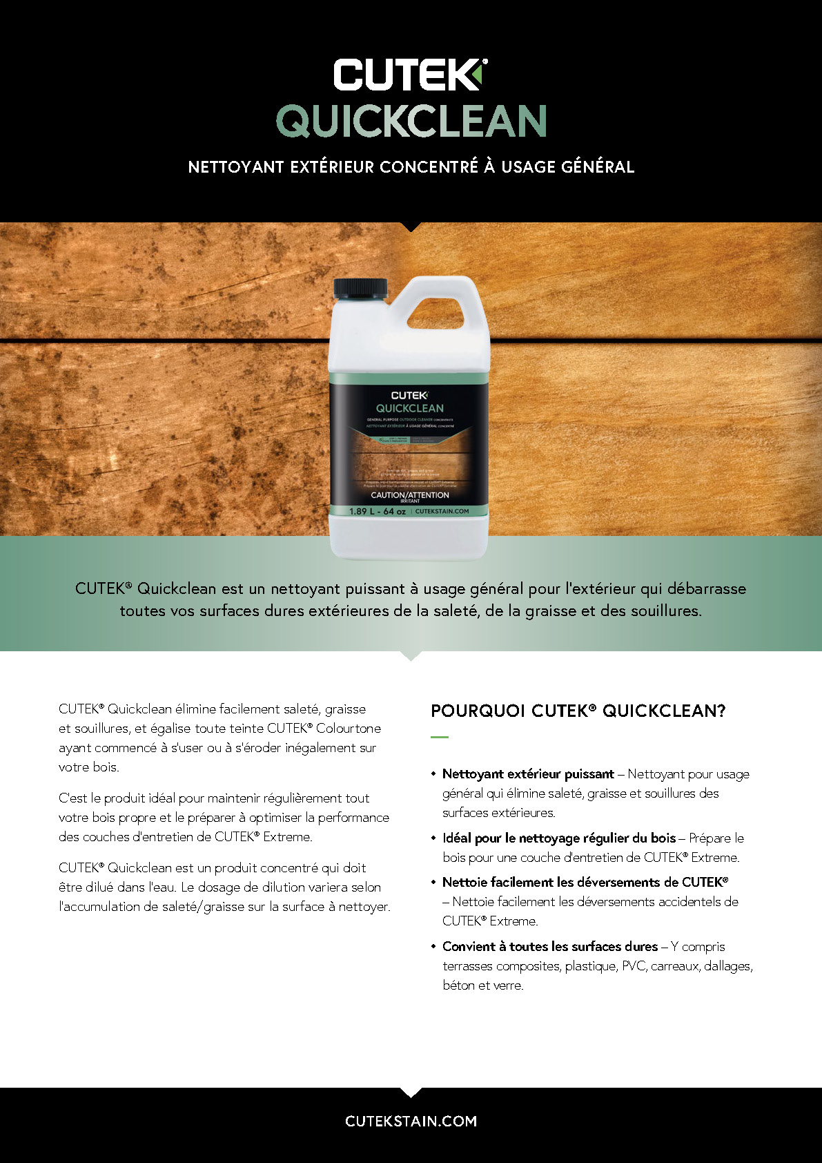 CUTEK® Quickclean Fact Sheet